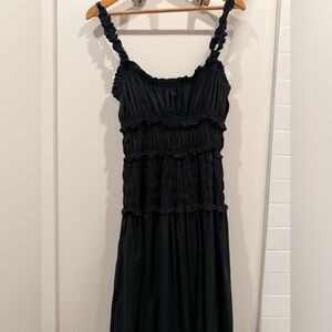 Doen Ruffled Maxi Dress, Black, M